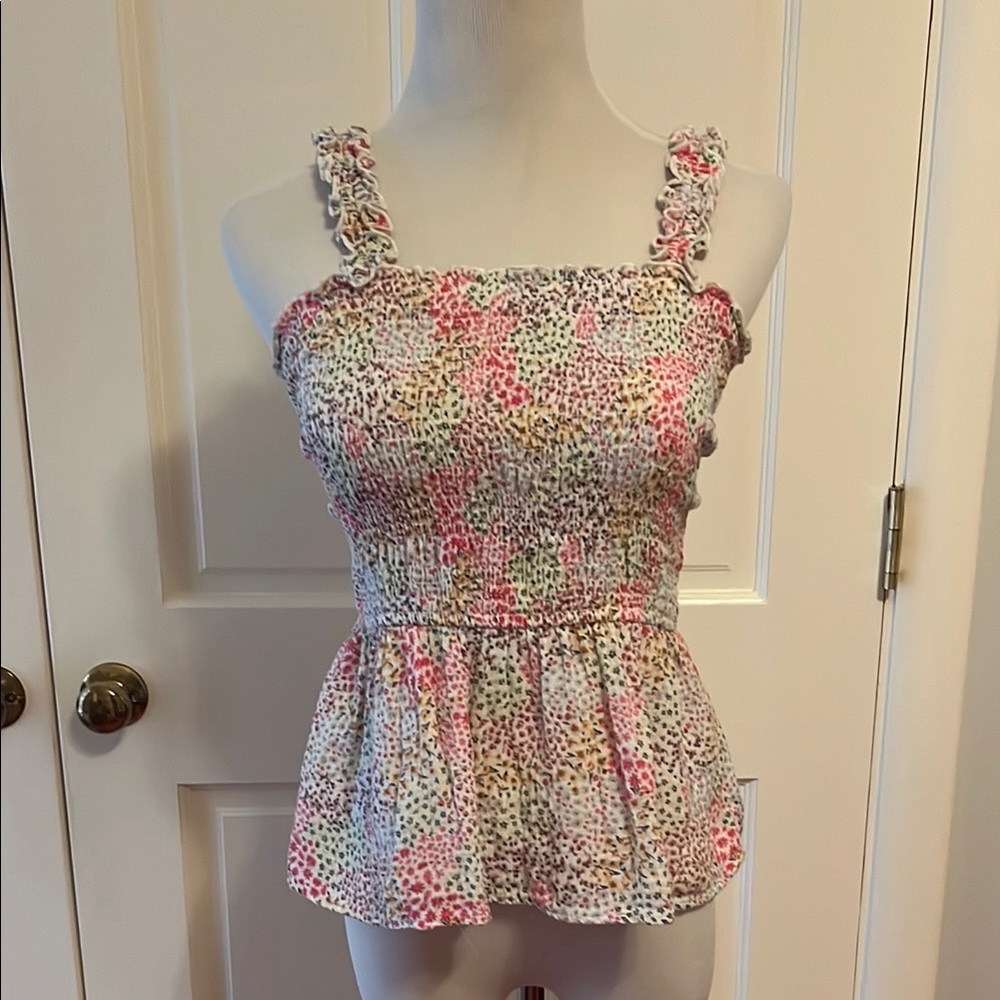 Floral Smocked Peplum Top